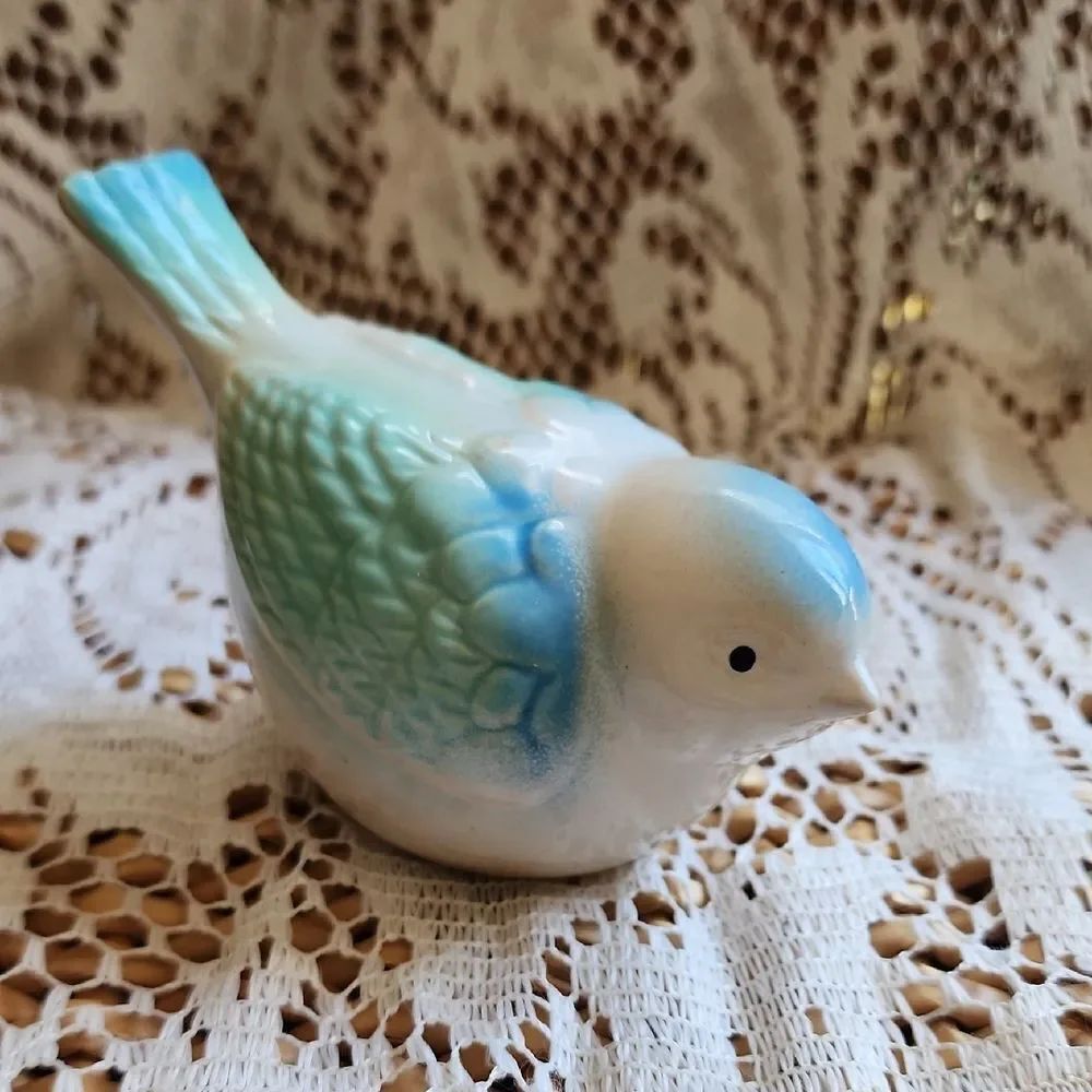 Vintage Ceramic Blue And Green Bird